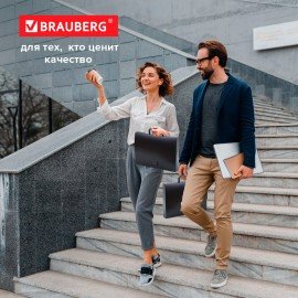 Папка-портфель пластиковая BRAUBERG "Energy" А4 (330х256х32 мм), без отделений, черная, 221202