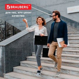 Папка-портфель пластиковая BRAUBERG А4 (332х245х35 мм), 13 отделений, фактура диагональ, черная, 221375