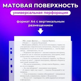 Папки-файлы перфорированные А4 ОФИСМАГ, КОМПЛЕКТ 100 шт., матовые, 30 мкм, 222095