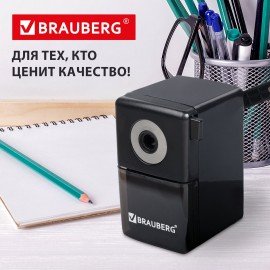 Точилка механическая BRAUBERG "BLACK JACK", крепление к столу, металлический механизм, цвет чёрный, 222516