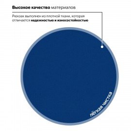 Рюкзак BRAUBERG СИТИ-ФОРМАТ один тон, универсальный, синий, 41х32х14 см, 225373