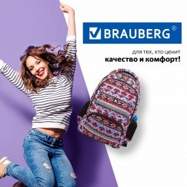 Рюкзак BRAUBERG CANVAS универсальный, 2 отделения, "Фигуры", канвас, 47х32х14 см, 226353