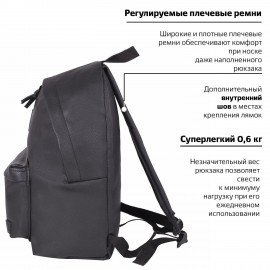 Рюкзак BRAUBERG CELEBRITY универсальный, экокожа, черный, 41х32х14 см, 226423