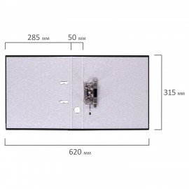 Папка-регистратор, покрытие пластик, 50 мм, ПРОЧНАЯ, с уголком, BRAUBERG, черная, 226589