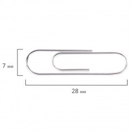 Скрепки ОФИСМАГ, 28 мм, оцинкованные, 100 шт., в картонной коробке, 227582