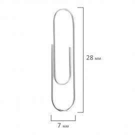 Скрепки BRAUBERG, 28 мм, оцинкованные, 100 шт., в картонной коробке, 227583