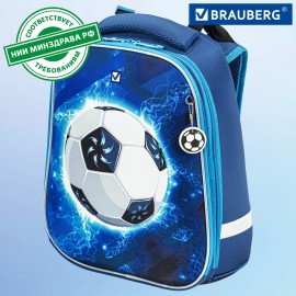 Ранец BRAUBERG PREMIUM, 2 отделения, с брелком, Sports, 38х29х16 см, 227814