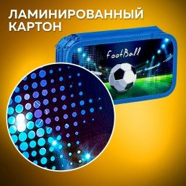 Пенал ПИФАГОР, 3 отделения, ламинированный картон, 19х11 см, "Stadium", 228110