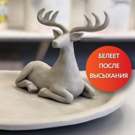 Масса керамическая для лепки ОСТРОВ СОКРОВИЩ, 1000 г, белая, 228733