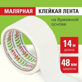 Клейкая лента малярная креппированная 48 мм x 14 м, STAFF, 229060