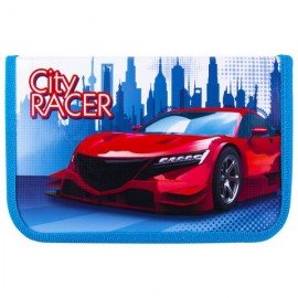 Пенал ПИФАГОР, 1 отделение, ламинированный картон, 19х11 см, "CITY RACER", 229146