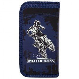 Пенал ПИФАГОР, 1 отделение, ламинированный картон, 19х9 см, "Motocross", 229194