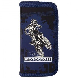 Пенал ПИФАГОР, 1 отделение, ламинированный картон, 19х9 см, "Motocross", 229194