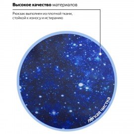 Рюкзак BRAUBERG СИТИ-ФОРМАТ универсальный, "Space", синий, 41х32х14 см, 229885