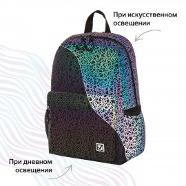 Рюкзак BRAUBERG BRIGHT, универсальный, СВЕТЯЩИЙСЯ РИСУНОК, "Spiderweb", 42х31х15 см, 229941