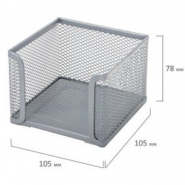 Подставка для бумажного блока BRAUBERG "Germanium" металлическая, 78*105*105 мм, серебристая, 231945