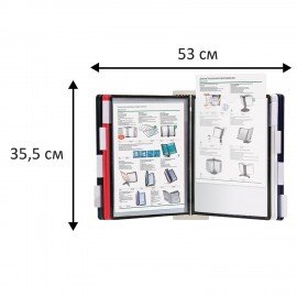 Демосистема настенная с 10 цветными панелями А4, серая, BRAUBERG "SOLID", 236722