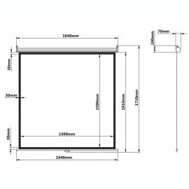 Экран проекционный настенный (150х150 см), матовый, 1:1, BRAUBERG "WALL", 236725