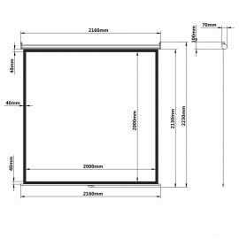 Экран проекционный настенный (200х200 см), матовый, 1:1, BRAUBERG "WALL", 236727