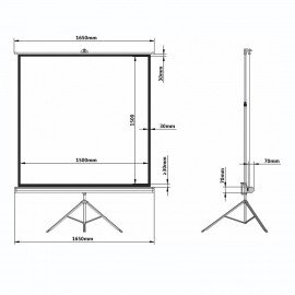 Экран проекционный на треноге (150х150 см), матовый, 1:1, BRAUBERG "TRIPOD", 236729