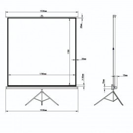 Экран проекционный на треноге (180х180 см), матовый, 1:1, BRAUBERG "TRIPOD", 236730