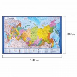 Коврик-подкладка настольный для письма (590х380 мм), с картой России, BRAUBERG, 236776