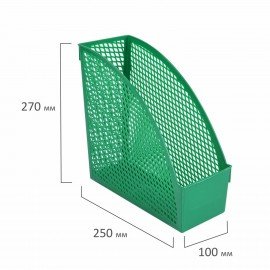 Лоток вертикальный для бумаг STAFF "Profit", 270х100х250 мм, сетчатый, полипропилен, зеленый, 237254