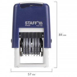 Нумератор 6-разрядный STAFF, оттиск 22х4 мм, "Printer 7836", 237434