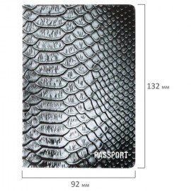 Обложка для паспорта "Кожа рептилии", ПВХ, фотопечать ассорти, STAFF, 237594