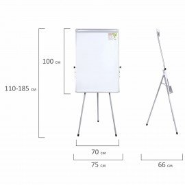 Доска-флипчарт магнитно-маркерная 70х100 см, тренога, регулируемая высота, STAFF, 238002