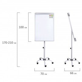 Доска-флипчарт магнитно-маркерная 70x100 см, передвижная, на пятилучии, STAFF, 238003