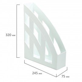 Лоток вертикальный для бумаг КОМПЛЕКТ 2 шт., BRAUBERG "Modern", 245х75х320 мм, белый, 238030