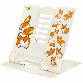 Подставка для книг и учебников BRAUBERG KIDS "Corgi Pup", регулируемый угол наклона, металл, 238054