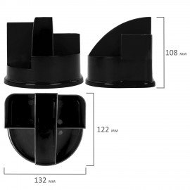 Подставка-органайзер BRAUBERG STYLE, 5 отделений, 132х122х108 мм, черная, 238096, ОР52