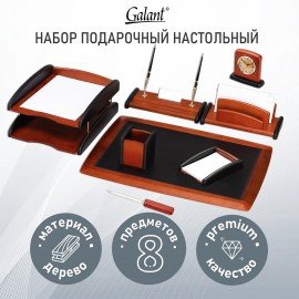 Набор настольный GALANT "Cayman" из дерева, 8 предметов, цвет "палисандр/чёрный", 238160