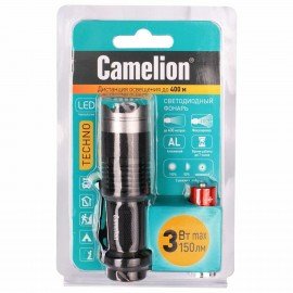 Фонарь CAMELION XP-E, ЯРКИЙ, ZOOM, 3 режима, питание 1хAA, LED5135