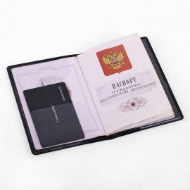 Обложка для паспорта, мягкий полиуретан, "PASSPORT", коричневая, STAFF, 238406