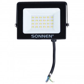 Прожектор светодиодный 20Вт, 6500К, 1600Лм, IP65, 122x84x26мм, черный, SONNEN, 238412