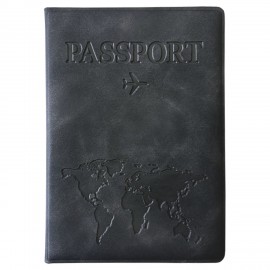 Обложка для паспорта "Passport Map", мягкая экокожа, графитовая, STAFF, 238875