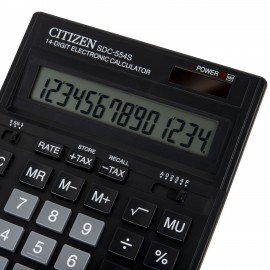 Калькулятор настольный CITIZEN SDC-554S (199x153 мм), 14 разрядов, двойное питание