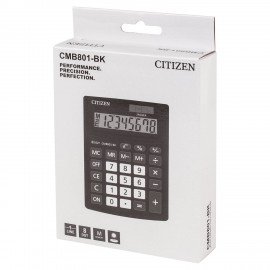 Калькулятор настольный CITIZEN BUSINESS LINE CMB801BK, МАЛЫЙ (137x102 мм), 8 разрядов, двойное питание