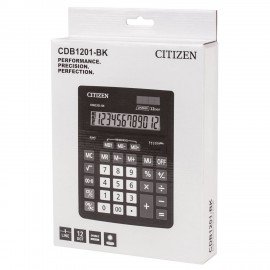 Калькулятор настольный CITIZEN BUSINESS LINE CDB1201BK (205x155 мм), 12 разрядов, двойное питание