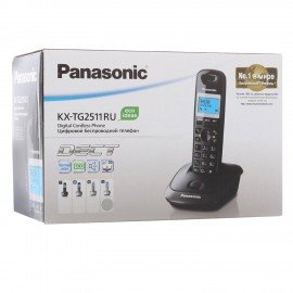 Радиотелефон PANASONIC KX-TG2511RUT, память 50 номеров, АОН, повтор, спикерфон, полифония, титановый