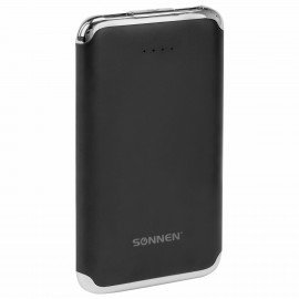 Аккумулятор внешний 6000 mAh SONNEN POWERBANK K611, 2 USB, литий-полимерный, черный, 263029