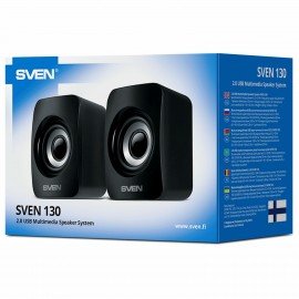 Колонки компьютерные SVEN 130, 2.0, 6 Вт, питание USB, черные, SV-020224