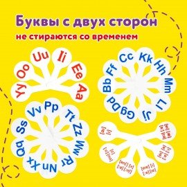 Веер-касса "Английские гласные и согласные" ЮНЛАНДИЯ, НАБОР 2 штуки, европодвес, 270561