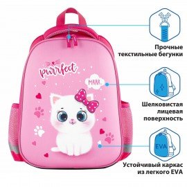 Ранец ПИФАГОР EVA BASIC, 1 отделение, "Fluffy cat", 39х30х16 см, 270691