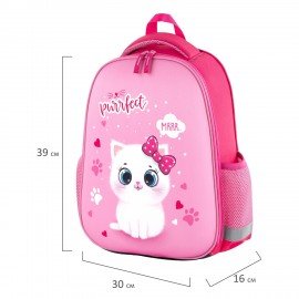 Ранец ПИФАГОР EVA BASIC, 1 отделение, "Fluffy cat", 39х30х16 см, 270691