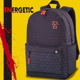 Рюкзак BRAUBERG ENERGETIC универсальный, эргономичный, "Korean", черный, 43х30х16 см, 270795