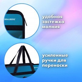 Папка на молнии с ручками BRAUBERG А4, 1 отделение, пластик, 80 мм, "Speed", 270872